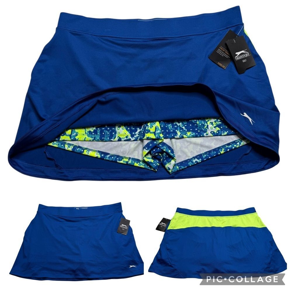 NWT Slazenger Golf Refresh Colorblock Skort Hydro-Dri Deep Blue Sz XL